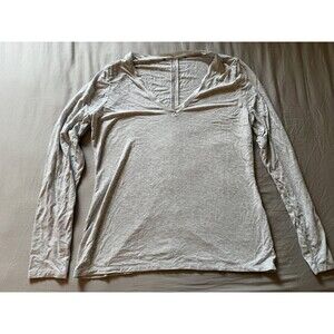 White House Black Market Long-Sleeve Layering Tee Heather Mercury L